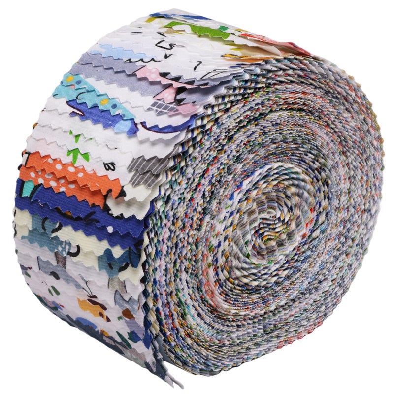 Hanjunzhao Dinosaur Fabric Jelly Rolls for Quilting, 42 Strip 2.5" x 44" Dinosaur Jelly Roll Fabric, Soft Cotton Material Strips for Baby Boy Kids Blanket, Rug, Upholstery, Home DÃ©cor, and Crafts - Image 3