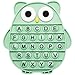 DEARIDAP Fidget Toys for Kids Owl Shaped Silicone Squeeze Sensory Toys Alphabet Bubble Stress Anxiety Relief Relax Tools for Kids Adults School Classroom Gift Party Favors Green - Image 2
