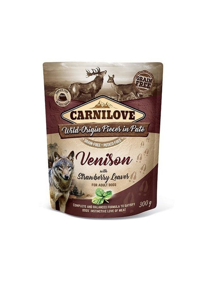 Carnilove Venison with Strawberry Leaves Wet Dog Food - 300 g