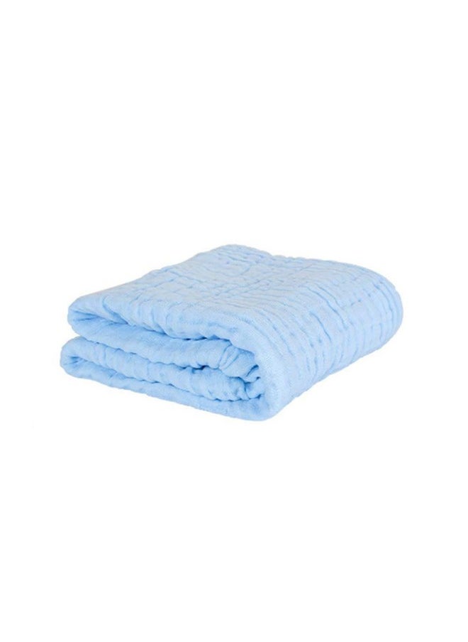 MOM'S HOME Baby Super Soft Absorbent Muslin 6 Layer Wash Towel- 100X100 Cm - (0-3 Years)- Blue And 5 Muslin Naplin Wipes  - Image 2