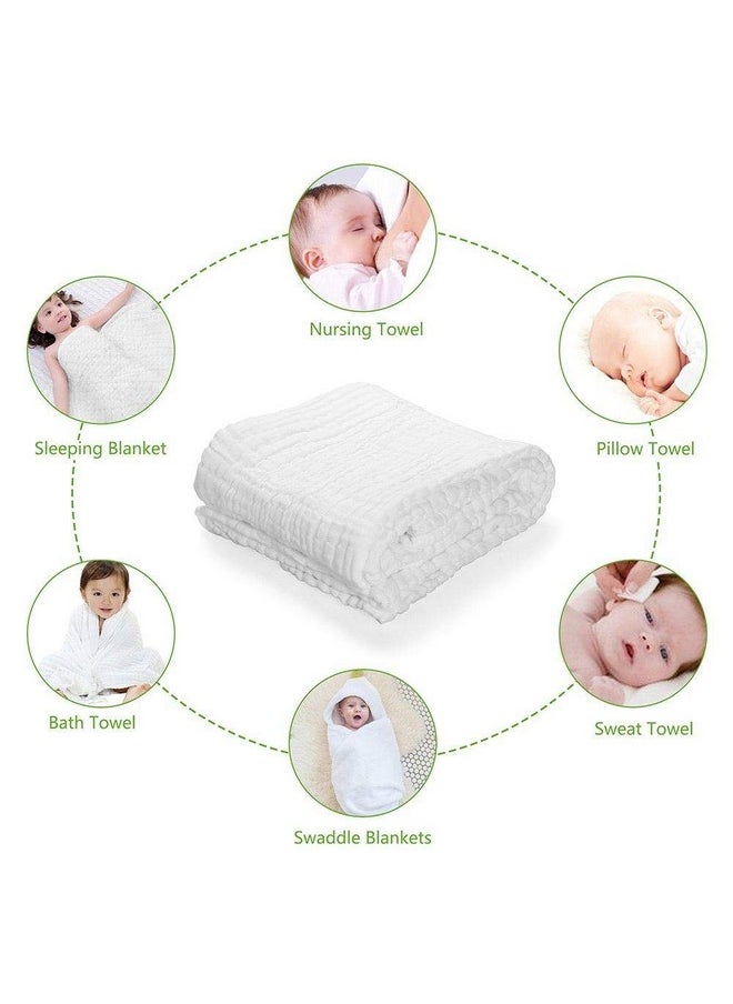 MOM'S HOME Baby Super Soft Absorbent Muslin 6 Layer Wash Towel- 100X100 Cm - (0-3 Years)- Blue And 5 Muslin Naplin Wipes  - Image 5