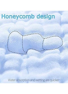 MOM'S HOME Baby Super Soft Absorbent Muslin 6 Layer Wash Towel- 100X100 Cm - (0-3 Years)- Blue And 5 Muslin Naplin Wipes  - Image 3