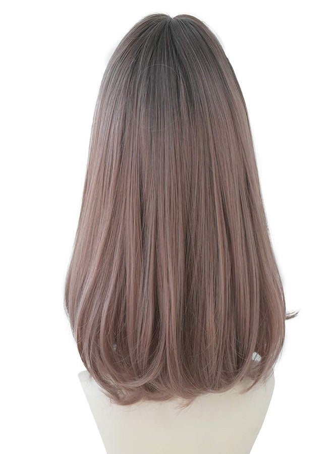 AIKO PRO Korean Fashion 14 Inch Straight Short Wig for Women, Natural Shoulder-Length Straight Synthetic Short Lolita Wigs with Bangs For Cosplay and Daily Wear - Image 2