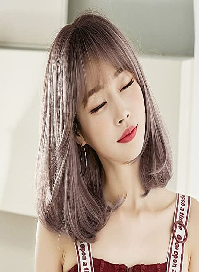 AIKO PRO Korean Fashion 14 Inch Straight Short Wig for Women, Natural Shoulder-Length Straight Synthetic Short Lolita Wigs with Bangs For Cosplay and Daily Wear - Image 5