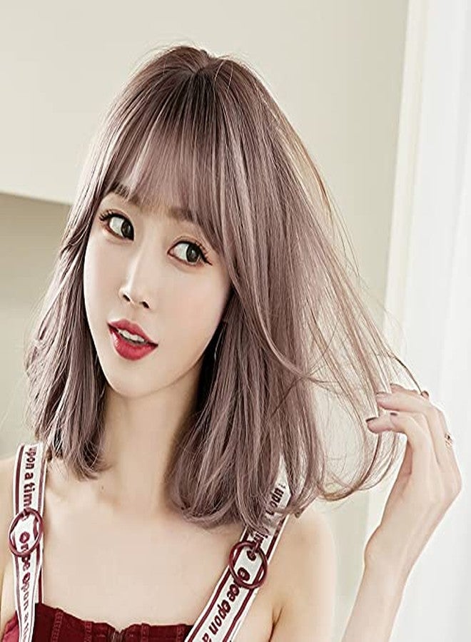 AIKO PRO Korean Fashion 14 Inch Straight Short Wig for Women, Natural Shoulder-Length Straight Synthetic Short Lolita Wigs with Bangs For Cosplay and Daily Wear - Image 4