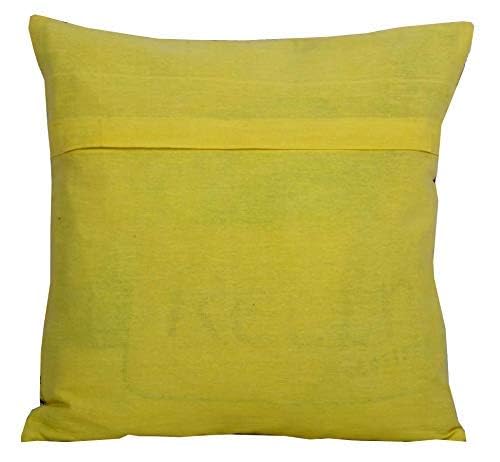 BOHEKANT Cotton Kantha Cushion Cover Hand Stitched Embroidery Decorative Printed Pillow Cover Square Shape Indian 16X16 Inches Boho Cushion06 2 - Image 4