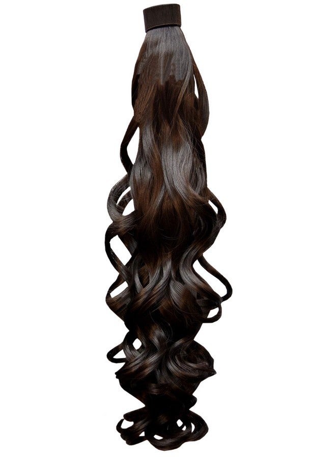 KIS Beautiful Snapon Ponytail Hair Extension (2 in 1) Natural Human Hair Blend Salon-Quality Voluminous Luxurious Customizable | Tangle Free Hair (23 Inch Length So3 Natural Brown Curly) - Image 3