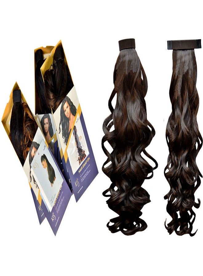 KIS Beautiful Snapon Ponytail Hair Extension (2 in 1) Natural Human Hair Blend Salon-Quality Voluminous Luxurious Customizable | Tangle Free Hair (23 Inch Length So3 Natural Brown Curly) - Image 1