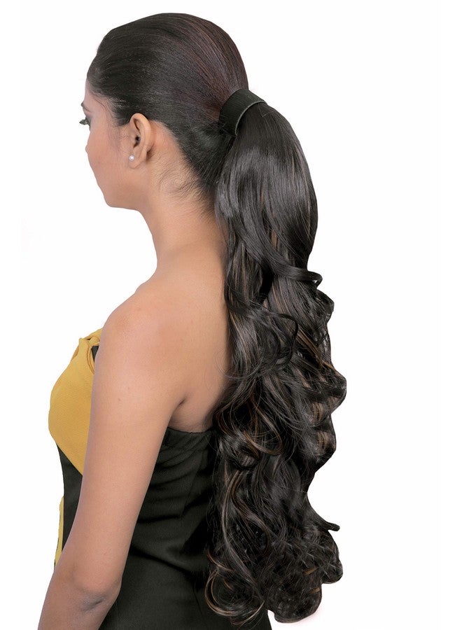 KIS Beautiful Snapon Ponytail Hair Extension (2 in 1) Natural Human Hair Blend Salon-Quality Voluminous Luxurious Customizable | Tangle Free Hair (23 Inch Length So3 Natural Brown Curly) - Image 5