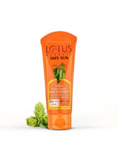 LOTUS HERBALS Safesun 3I N1 Matte Look Daily Sunscreen|Tinted Sunscreen| Spf 40 Pa+++|Dermatologically Tested|Mallow, Hops|Paraben Free, Tinted, No White Cast, Matte Finish|All Skin Types| 50 G  - Image 1