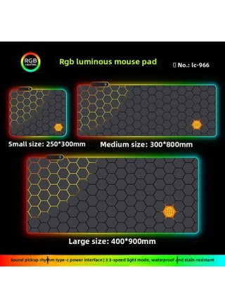 RGB Luminous Mouse Pad Computer Keyboard Hand-held Desktop Pad Oversized Game E-sports Pad Thickened Internet Cafe Table Pad-Color:250*300mm-Pattern:Upgraded Version Of Pickup Rhythm-lc966 - pzsku/Z6B40A55CA2FA12A36536Z/45/1744887888/ba6e7332-9153-4dcc-b1d0-648137e595b2