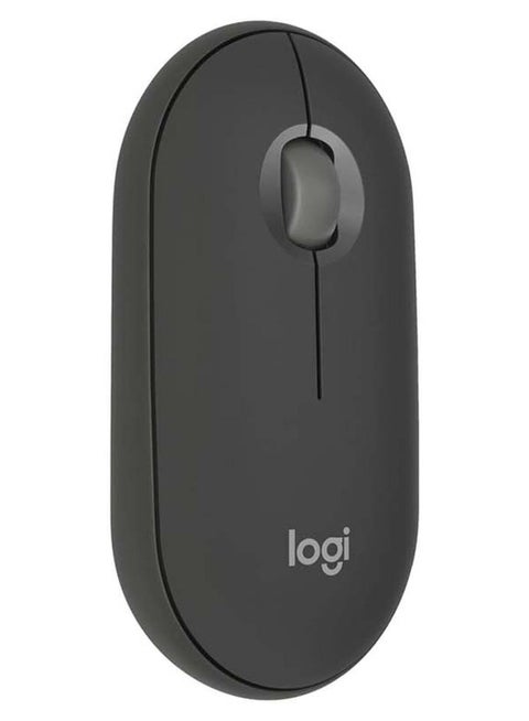 Pebble Mouse 2 M350s, Slim Bluetooth Wireless Mouse, 3-Device Pairing, Customizable Middle Button, Silent Clicks, 400-4000 DPI Adjustable, Recycled Plastic, Compatible with Windows, macOS, Chromebook, Tonal Graphite | 910-007015 Graphite