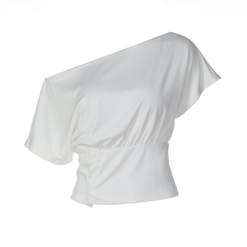 Women's Off-Shoulder Slim Fit Short Sleeve T-Shirt - Image 5