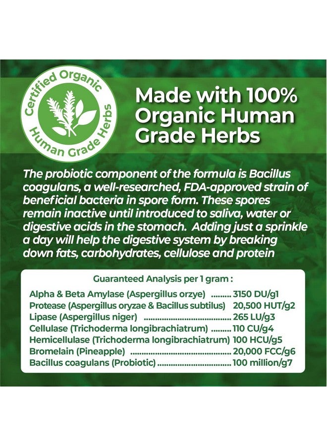 Animal Essentials Plant Enzyme & Probiotics for Dogs & Cats - Digestive Enzymes for Dogs, Probiotic Powder, Digestive Supplement, No Preservatives, Veterinarian Recommended - 3.5 Oz - Image 4