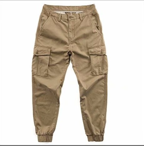 New Outdoor Wear-resistant Special Forces Training Pants Retro Cotton Antique Wash Black Loose Sports Cropped Pants Black - Image 3