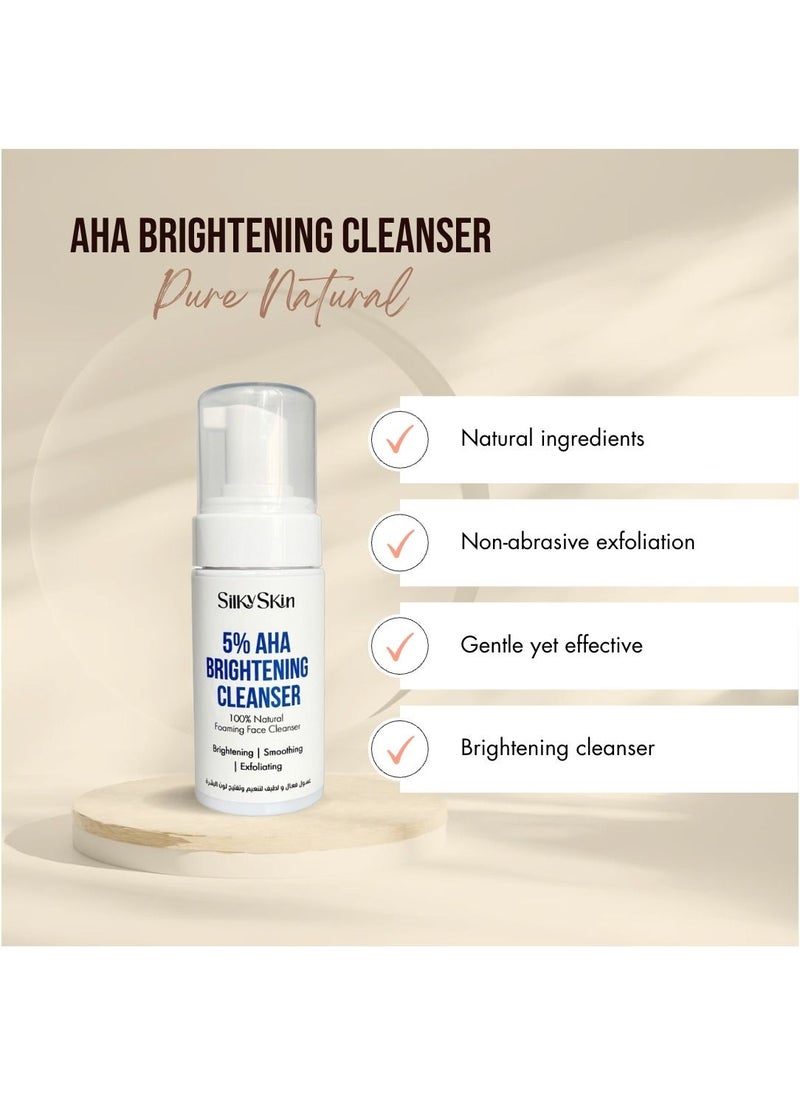 Silky Skin 5% AHA Brightening Cleanser For Radiant Skin- 100% Natural Foaming Face Cleanser 100 g  - Image 3