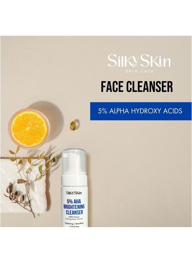 Silky Skin 5% AHA Brightening Cleanser For Radiant Skin- 100% Natural Foaming Face Cleanser 100 g  - Image 2