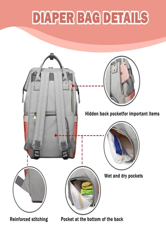 Armbq Diaper Bag Backpack Waterproof Multi-Function Diaper Bag for Baby Care Travel Essentials Baby Bag for Mom Large Capacity Yellow - Image 4