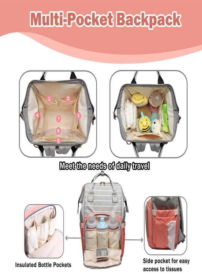 Armbq Diaper Bag Backpack Waterproof Multi-Function Diaper Bag for Baby Care Travel Essentials Baby Bag for Mom Large Capacity Yellow - Image 3
