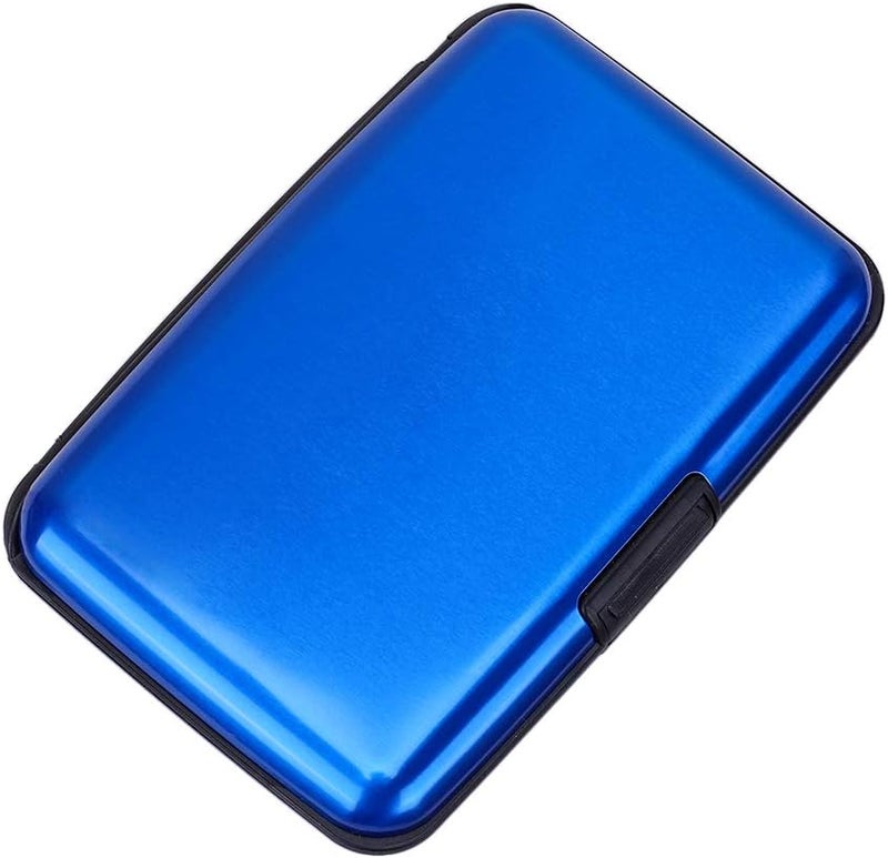 ELFISH RFID Blocking Credit Card Protector Aluminum ID Case Hard Shell Business Card Holders Metal Wallet for Men or Women (blue) - Image 4