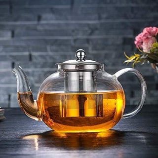 ShreejiIH Round Shape Glass Teapot with Infuser Kettle for Loose Leaf Blooming Tea Stovetop Microwave Safe Glass Heat Resistant Capacity 400ml Multicolor - pzsku/Z6B40E8C599E73D8FD4FDZ/45/1748265078/1d7970b9-ef06-478c-bb3a-bb804659bffb