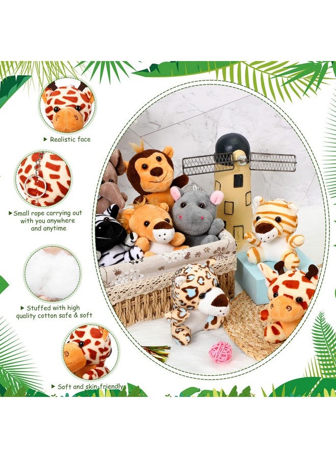 Leitee 48 Pack Mini Plush Animals Toys Set 4.7 Inch Stuffed Animal Keychain Small Goodie Bag Fillers for Easter Hunts, Valentine, Carnival Prizes, Jungle Party - Image 2