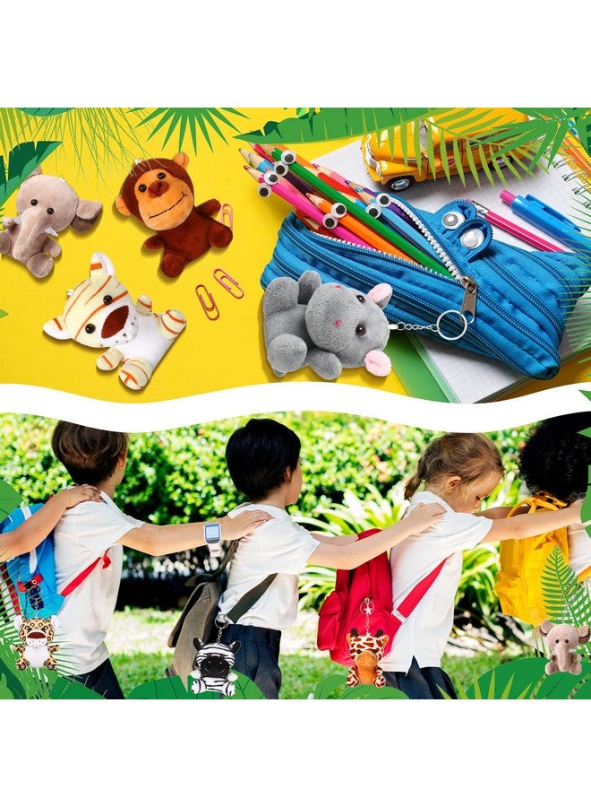 Leitee 48 Pack Mini Plush Animals Toys Set 4.7 Inch Stuffed Animal Keychain Small Goodie Bag Fillers for Easter Hunts, Valentine, Carnival Prizes, Jungle Party - Image 4