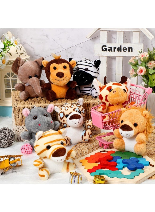 Leitee 48 Pack Mini Plush Animals Toys Set 4.7 Inch Stuffed Animal Keychain Small Goodie Bag Fillers for Easter Hunts, Valentine, Carnival Prizes, Jungle Party - Image 3