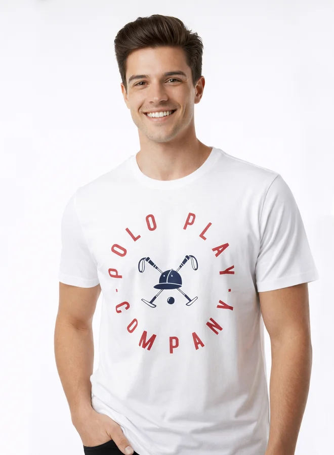 Polo Play Men Graphic Logo Crew Neck T-Shirt