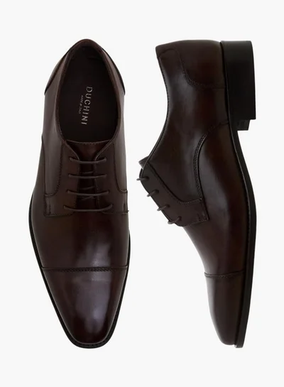 DUCHINI Men Lace-Up Leather Derby Shoes