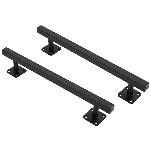 Purife 16'' Square Sliding Barn Door Handles and Pulls Pack of 2, Black Vintage Gate Pull Hanlde, Iron Handle for Gates, Garage, Sheds, Outdoor Fence, Interior Closet Handles - Image 2