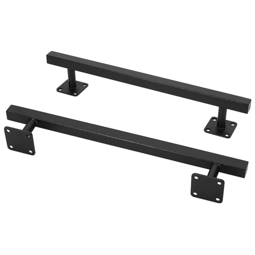Purife 16'' Square Sliding Barn Door Handles and Pulls Pack of 2, Black Vintage Gate Pull Hanlde, Iron Handle for Gates, Garage, Sheds, Outdoor Fence, Interior Closet Handles - Image 4