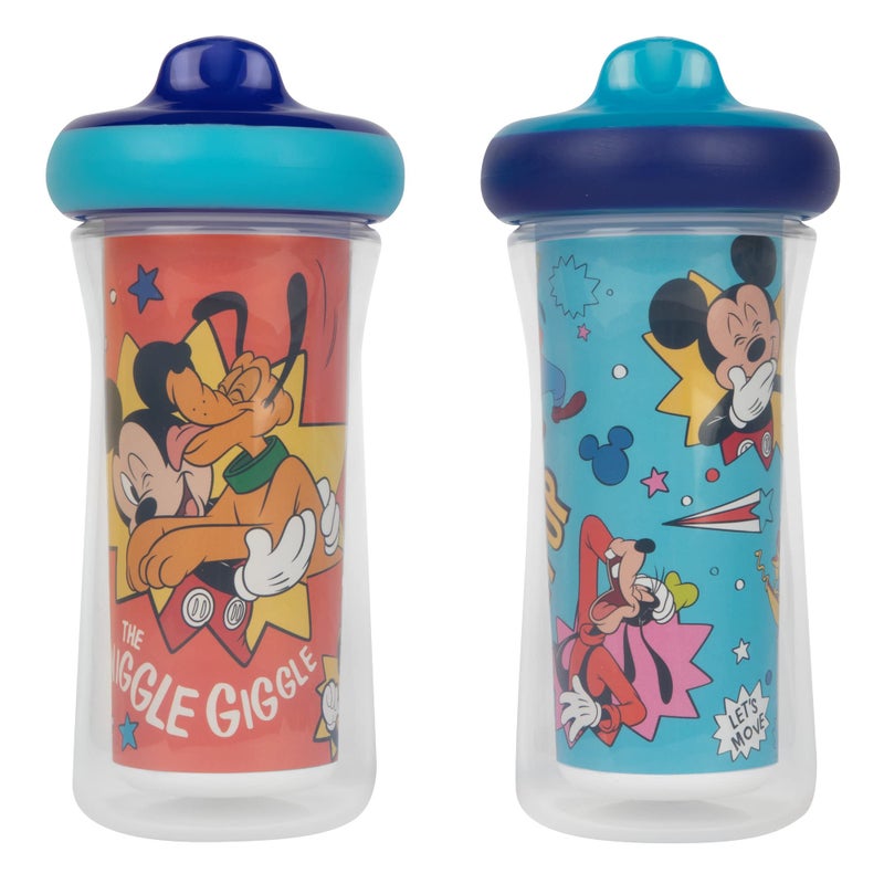 The First Years Disney Mickey Mouse Kids Insulated Sippy Cups Dishwasher Safe Spill Proof Toddler Cups Ages 12 Months and Up 9 Ounces 2 Count