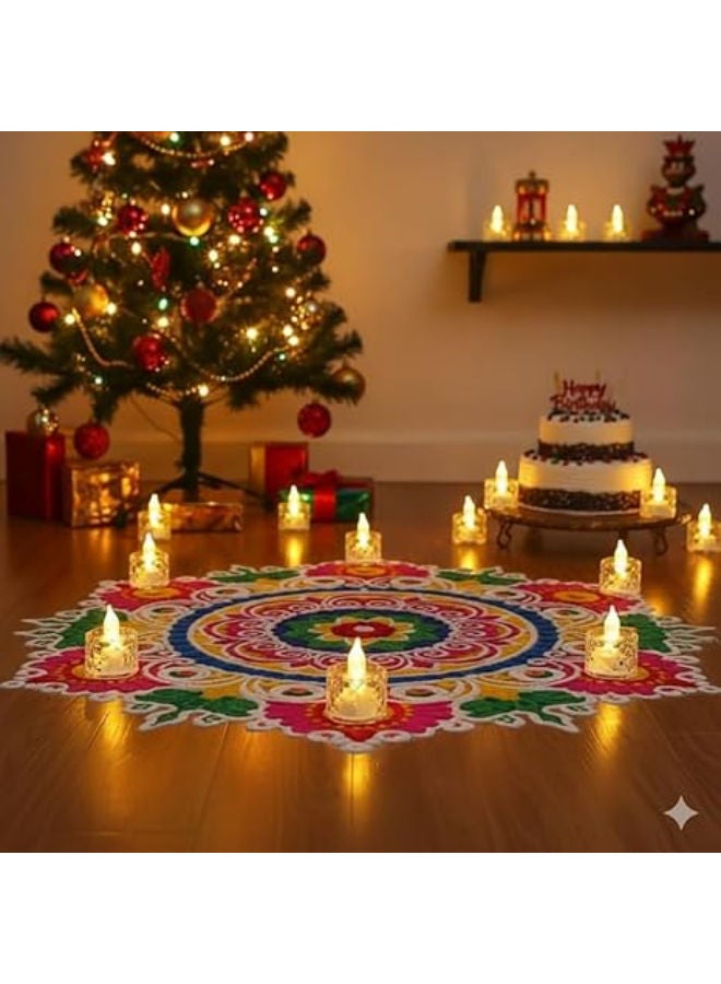 Flameless LED Crystal Tealight Candles (Set of 6) – Battery Operated - Image 4