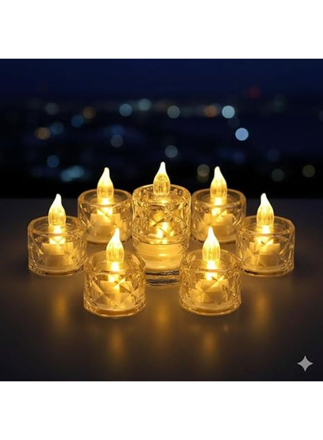 Flameless LED Crystal Tealight Candles (Set of 6) – Battery Operated - Image 1