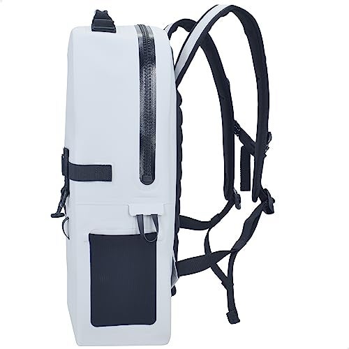 Breakwater Supply™ Fogland Waterproof IP68 Submersible Backpack | Laptop Sleeve & Airtight Zippers for Outdoors, Travel, Boating, Kayaking, Surfing, Floating Dry Bag, Unisex, TPU (Fog White, 25L) - Image 3