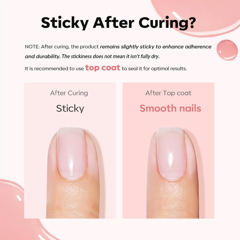 modelones Builder Nail Gel, 8-in-One Neutral Nude Pink Builder for Nail Thickening Apex Building, Rose Blush Pink Rubber Color Base LED Lamp Cured Strengthener Extend Hard Gel Polish for DIY Salon - Image 5