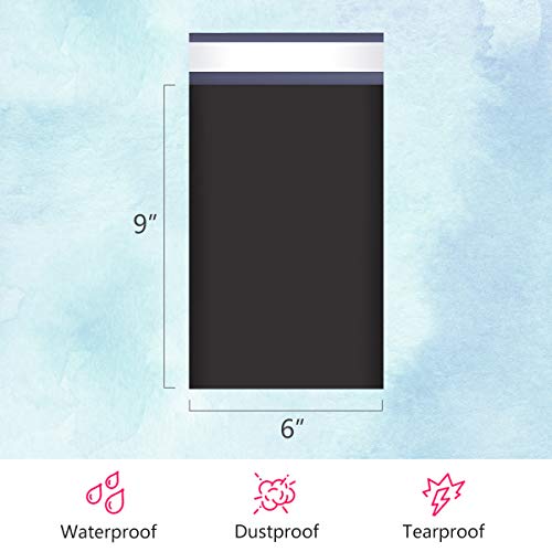 UCGOU Poly Mailers 6x9 Inch Black 200 Pack Mini #1 Shipping Bags Strong Mailing Envelopes Thick Self Seal Adhesive Waterproof and Tear Proof Boutique Postal Small Business for Jewelry and More - Image 2