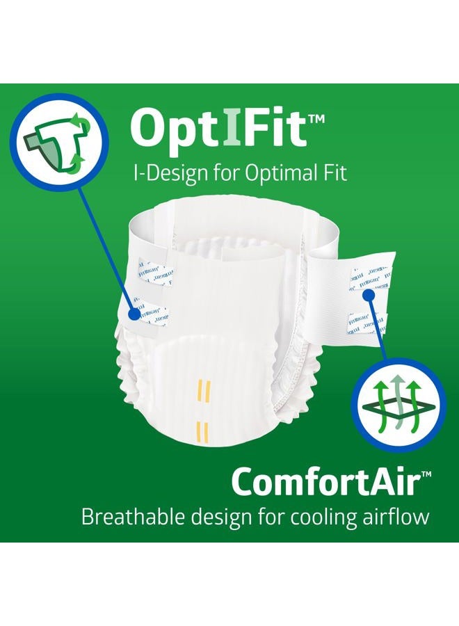 FitRight Medline FitRight Ultra Adult Diapers, Disposable Incontinence Briefs with Tabs, Heavy Absorbency, Medium, 32"-42", 4 packs of 20 (80 total) - Image 2
