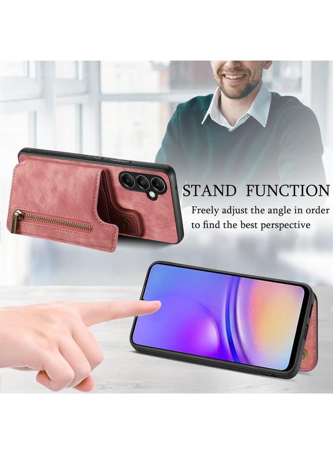 اس-توب جراب خلفي بسحاب من الجلد بتصميم ريترو لهاتف Samsung Galaxy A24 - Image 4