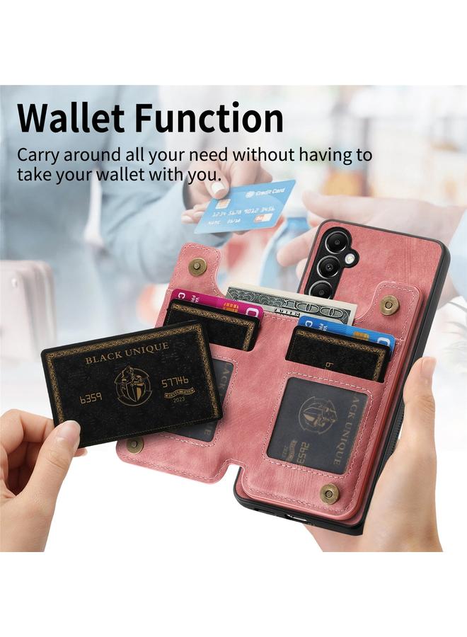 اس-توب جراب خلفي بسحاب من الجلد بتصميم ريترو لهاتف Samsung Galaxy A24 - Image 3