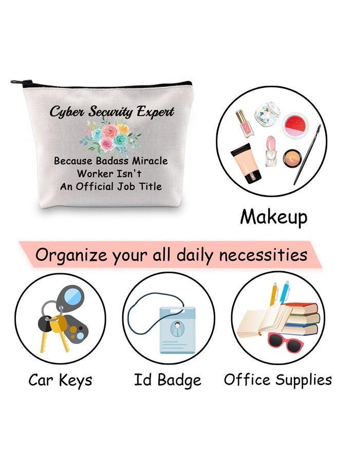 JXGZSO Computer Security Expert Makeup Bag Funny Cyber Security Ethical Gifts Cyber Hacker Cosmetic Bag Cybersecurity Bag  - Image 5