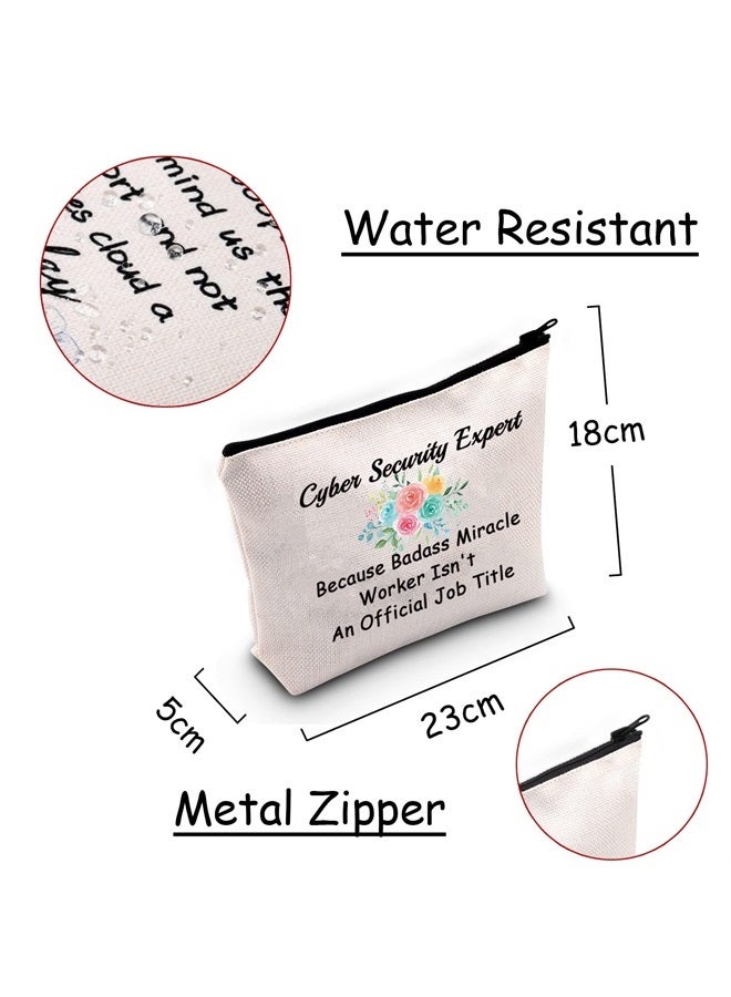JXGZSO Computer Security Expert Makeup Bag Funny Cyber Security Ethical Gifts Cyber Hacker Cosmetic Bag Cybersecurity Bag  - Image 1