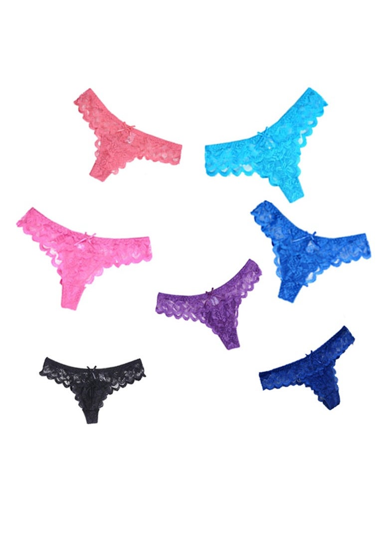 Generic - Lace Mix Materials thong Panty Set 6 Pieces - Image 1