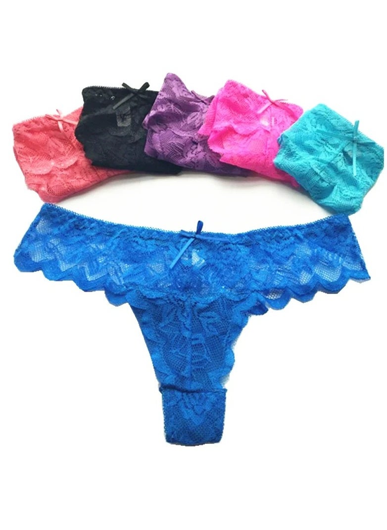 Generic - Lace Mix Materials thong Panty Set 6 Pieces - Image 1