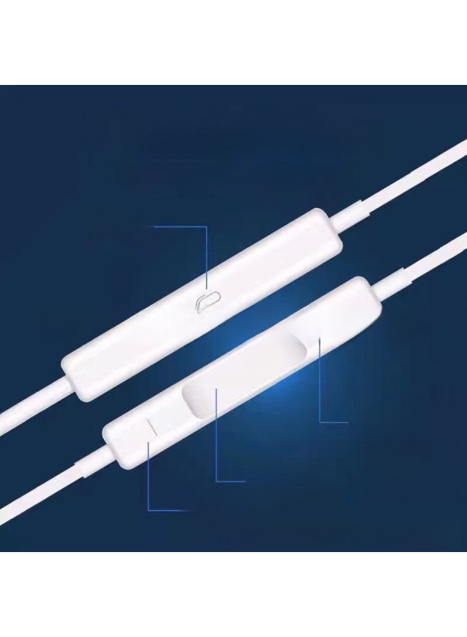 Applicable Typec Wired Headset Huawei Samsung Digital Call Wire Control Headset Typec In-ear Mobile Phone Headset-Color:Simulated White  - Image 4
