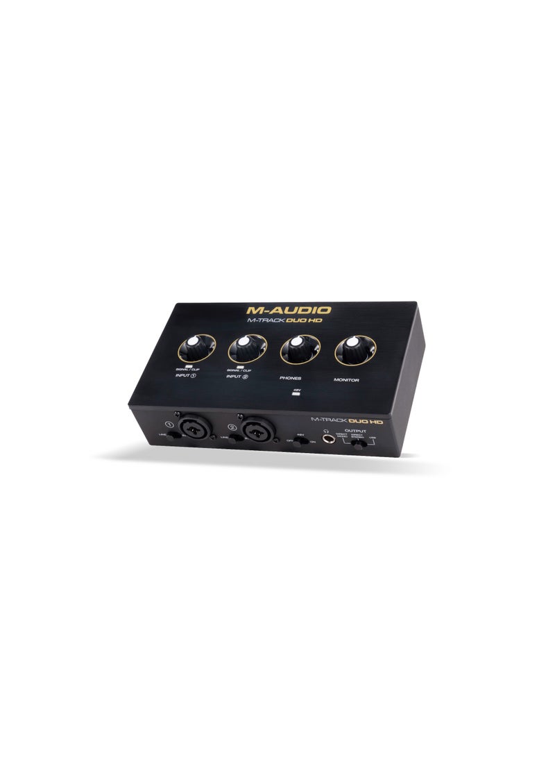 M-Audio M-Track Duo HD 192-KHz 2-channel USB-C Audio Interface with Crystal Preamp, Phantom Power and Combo Inputs - Image 3