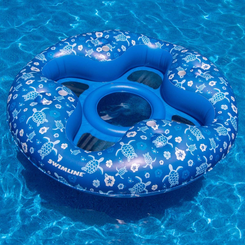 Swimline Tropical 4 Person Pool Lounger, Blue - Image 2