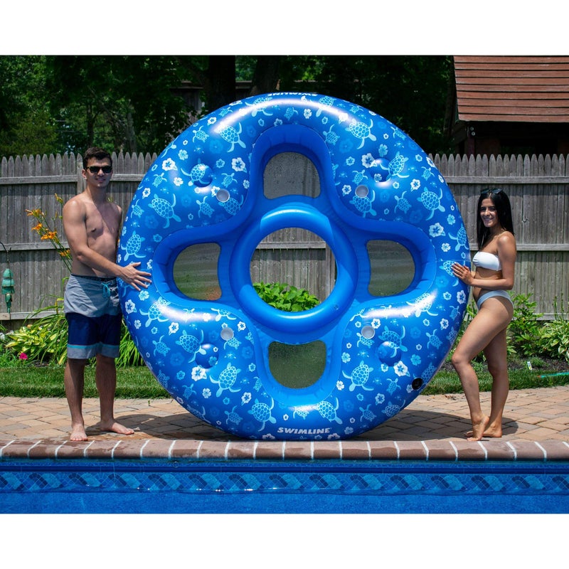 Swimline Tropical 4 Person Pool Lounger, Blue - Image 4