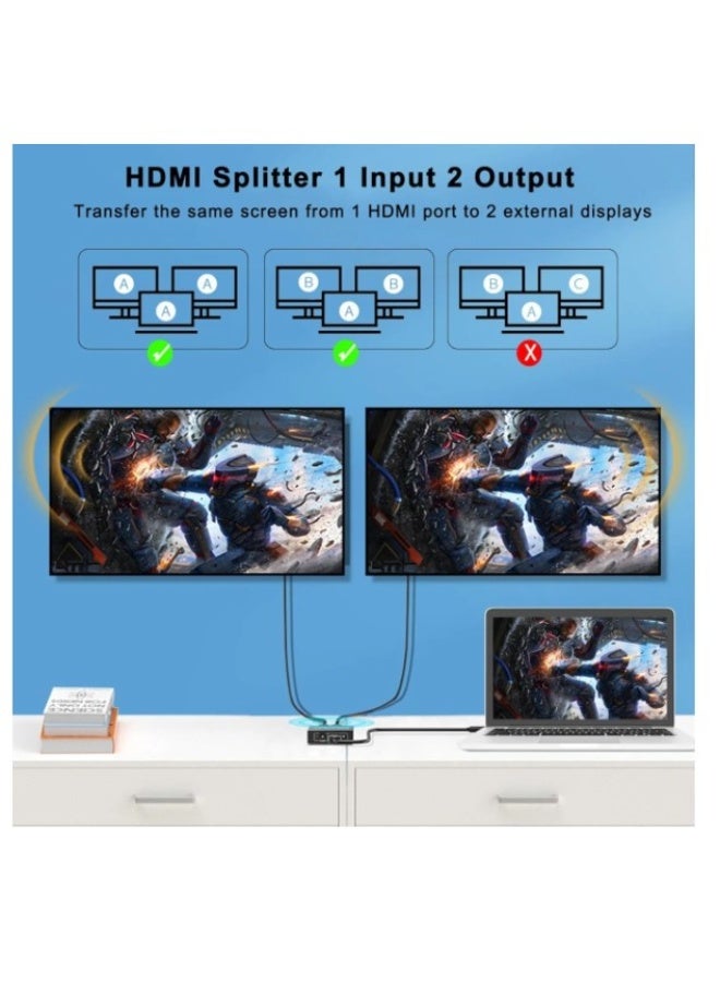Haing موزع HDMI 4Kx2K 1x2 مدخل 1 مخرج 2 4K مع موزع UHD 1.4V - Image 3